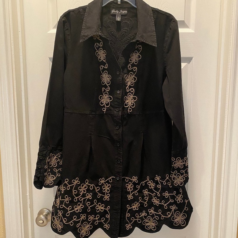 Gretty Zueger Floral Embroidered Tunic Dress